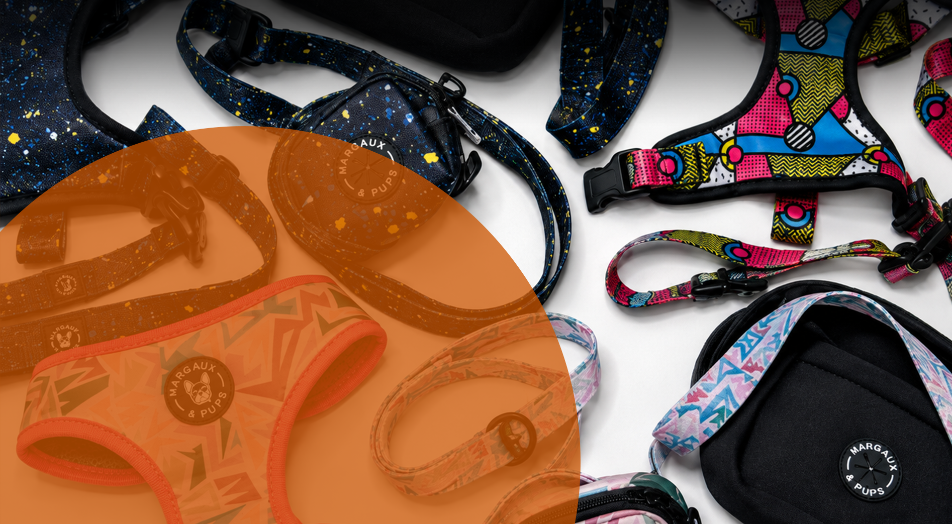 Bouncybarks leads, harnesses and bags